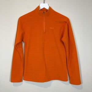 Patagonia Orange Yellow Striped 1/4 Zip Fleece XL